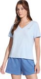 Skechers Signature V-Neck Tee Vrouwen Blauw