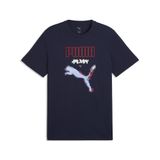 PUMA Graphics Cyber PUMA T-shirt voor heren S, Navy Blue