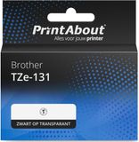 PrintAbout TZe-131 Noir sur transparent (12 mm) 5-pack
