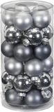 Inge-glas Inge Christmas Kerstballen - 30x st - grijs - D4 cm - glas - glans en mat