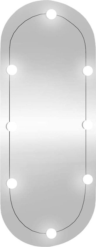 vidaXL Wandspiegel met LED's ovaal 45x100 cm glas