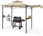 Tectake Pavillon de barbecue avec auvent - Abri pour barbecue - 316 x 150 x 250 cm - Couleur sable