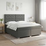 vidaXL Boxspringbed met matras Donkergrijs 180 x 200 cm Stof
