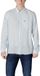 Lacoste Chemise classique à manches longues pour homme, bleu clair, rayée, en lin, coupe régulière