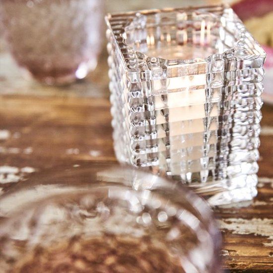 Bolsius - Theelichthouder - Glas - Ribbels