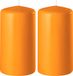 Orange 2x Bougies cylindriques/Bougies coniques 6 x 8 cm 27 heures de combustion