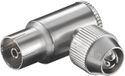 Goobay Rechthoekige coax-koppeling met schroefbevestiging, schroefbare metalen coax-stekker
