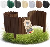 Floranica Bedrand Gazonrand Hout 40 x 200 cm Notenbruin Tuinhek Rolrand Palissade Houten hek tuinafscheiding