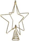Decoris Kaemingk B.V. Kerstboom ster piek/topper met LED verlichting warm wit 25 cm met 20 lampjes