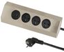 Electraline 35458 Stekkerdoos voor keuken, van roestvrij staal, eenvoudig aan de muur te bevestigen, met 3 Franse standaard stopcontacten 16 A + 2 USB-poorten 3,1 A (1 type A en 1 type C) 15,5 W