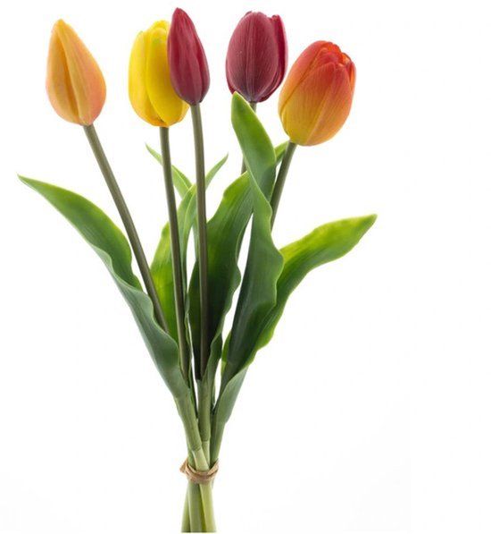 buiten gewoon deboet Real Touch Tulips - Light Pink - 5 pieces - 40 cm