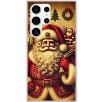 Samsung Galaxy S24 Ultra pere noel vintage bedrukt siliconen hoesje
