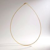 Cavill - Zilveren Halsketting 925 Sterling Zilver Verguld - Monosono Collection - Goudkleurige Minimalistische Druppelvorm - Verstelbaar 50 cm