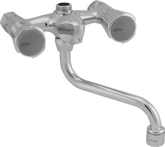 Venlo Nimbus II Messing Eco Douchekraan Chroom - 12cm hartafstand - Tweeknops