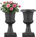 VEVOR 2x Pot à fleurs Jardinière Cache-pot Broche 25x42cm Noir