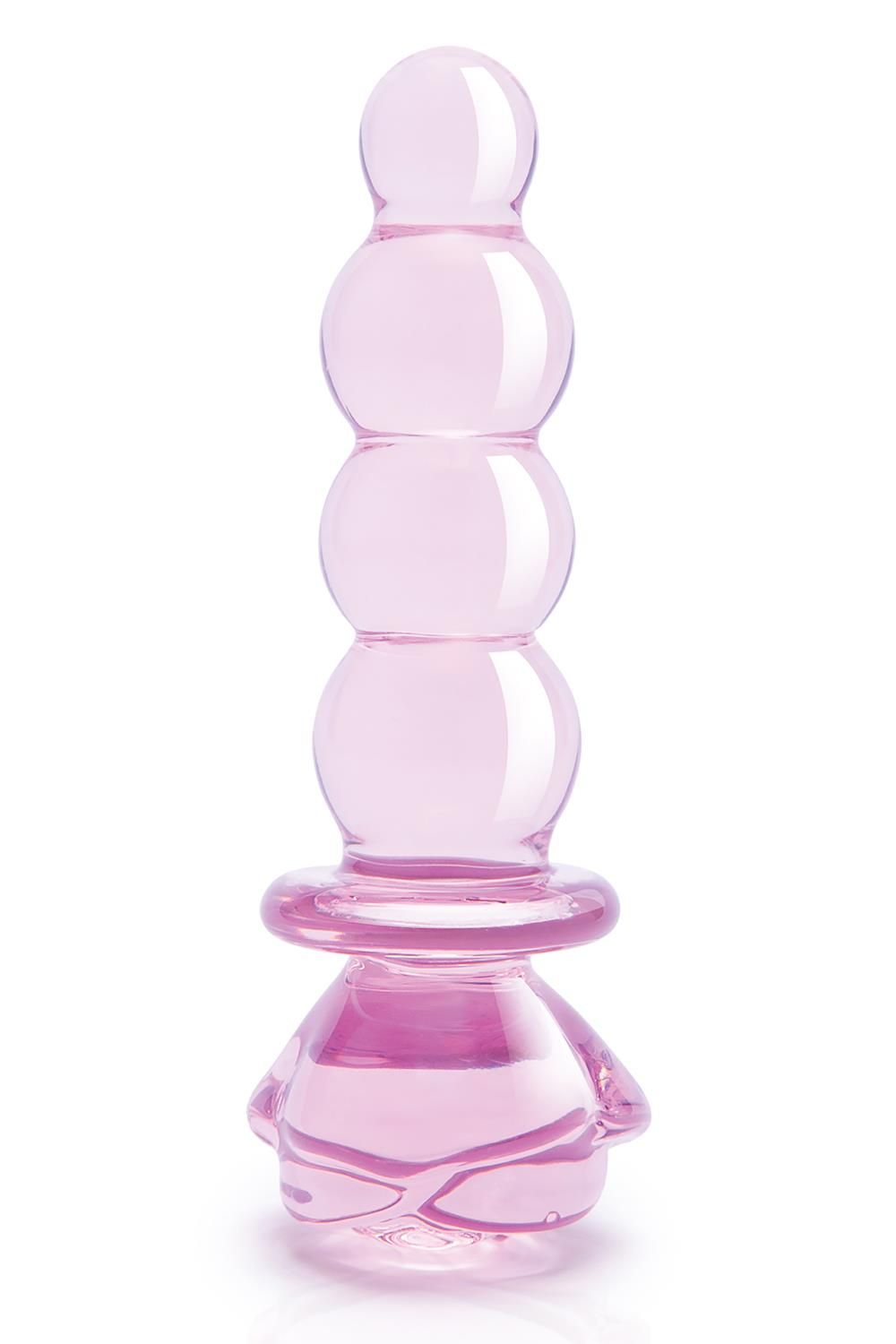 Glaze Glass - Glazen anaalplug met rozenknop