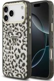 Guess Backcover hoesje pour Apple iPhone 17 Pro Max - Leopard glitter - Noir