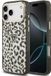 Guess Backcover hoesje pour Apple iPhone 17 Pro Max - Leopard glitter - Noir