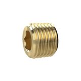sluitschroef, RIEGLER sluitschroef, binnenzeskant, zonder band, R 1 1/4, SW 22, messing, werkdruk max. 25 bar, bedrijfstemperatuur. Maximale 150 °C.