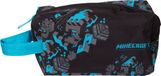 Minecraft Trousse scolaire Noir/bleu Sous licence officielle Pour enfants, fans, garçons, filles 12 x 20 x 9,5 cm Polyester