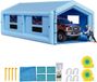 Latios Cabine de peinture gonflable - Tente de cabine de peinture 12 x 5 x 4 mètres - Ventilateur 950 + 1100 Watt - Système de filtration d'air - Construction triangulaire - Tissu Oxford durable - Convient pour la peinture automobile et les pièces automobiles