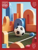 Shape & Spark Notebook: Alternating 3/4-Inch Tri-Lined and Blank Pages for Guided Handwriting Practice and Imaginative Thinking (Soccer)