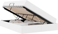 vidaXL Opslag bed met matras met opslag, 2 stuks, Wit, Leer