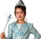 Atosa Carnaval verkleed Tiara/diadeem - Prinsessen kroontje met toverstokje - zilver/blauw - filles