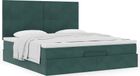 Maison Exclusive - Cadre de lit ottoman avec coussin de matelas gris foncé, 160x200 cm, velours