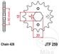 JT Sprockets JTF259.12 12T stalen voortandwiel