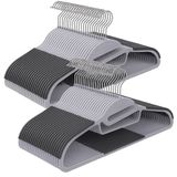 Merkloos / Sans marque Relaxdays Kledinghangers Set van 50 met Antislip Coating, U-vorm Opening, Stropdas Houder, Ruimtebesparend, Grijs 22.5x4