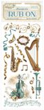 Stamperia Masquerade Instruments Rub-On for Scrapbooks, Albums, Card Making, Bullet Journals and More