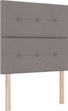 vidaXL Boxspringbed met hoofdeinde Taupe 90 x 200 cm Stof