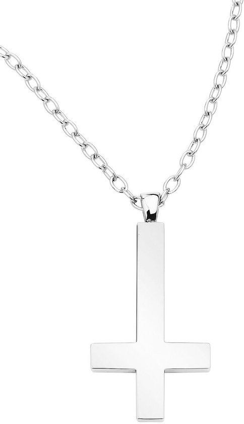 etNox hard and heavy etNox Big Plain Cross Unisex Halsketting - Neutraal - Standaard