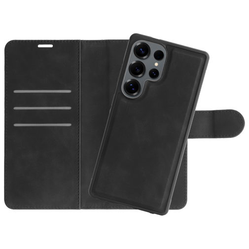 Just in Case Uitneembare PU-leer Book Case Zwart Samsung Galaxy S25 Ultra