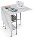 Table de couture pliable - Table de patchwork et de découpe - Réglable en hauteur de 75,6 à 98,4 cm - Grille argent blanc noir