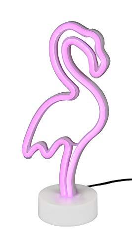 Reality Leuchten LED tafellamp Flamingo R55240101, voet kunststof wit, incl. 1.8 Watt LED roze