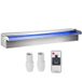 VEVOR Fontaine de piscine, étang argent en acier inoxydable cascade bassin extérieur 60 x 11,5 x 8 cm avec 2 conduits d'eau et une télécommande pour décoration à l'étang et la piscine