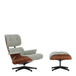 Vitra Eames Lounge Chair + Ottoman Santos Pallisander - Nubia Ivory Forest - Polished / Sides Black