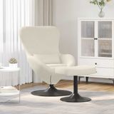 vidaXL Egg chair met voetsteun crème fluweel