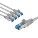 goobay 66019 CAT 6A netwerkkabel set van 5 / patchkabel afgeschermd S/FTP/CU ethernetkabel, PiMF, LSZH/Cat 6a-kabel met 10 Gbits, grijs, 5 x 3 m