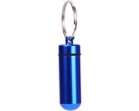 New Age Devi Goodies and Living Groothandel Medicijn koker - Pillen koker - Sleutelhanger - Aluminium - Blauw
