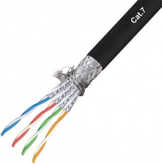 S/FTP CAT7 Netwerkkabel - 100m - Zwart - Merkloos