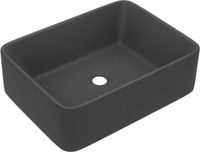 vidaXL Lavabo 41x30x12 cm céramique mat gris foncé