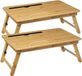 5five 2x stuks ontbijt op bed/laptoptafeltjes/dienbladen Smart 54 x 34 cm bamboe