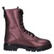 Nelson Kids leren enkelboots met profielzool - aubergine metallic