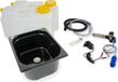 230V set de lavabo de camping, exécution technique, pour utilisation dans la cuisine, incluant lavabo. Dimensions : 325x265x150mm, couleur : noir