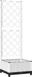 vidaXL Plantenbak met latwerk - Wit - Polypropeen - 40x40x121,5 cm