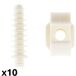 Zenitech - Set de 10 clips avec chevilles Ø20mm - Blanc
