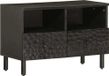 Meuble TV 70x33x46 cm bois de manguier massif noir